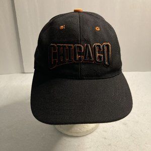 CHICAGO Orange and Black Embroidered Adjustable Baseball Cap Hat Bulls Bears